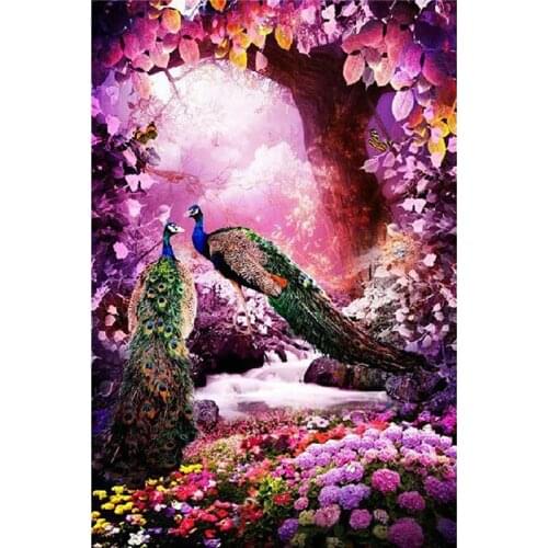 Peacock and flower 3D diamond embroidery painting Full rhinestones drill painting kits handmade diamond mosaic picture A6585R