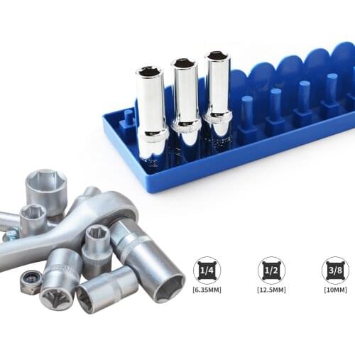Socket Organizer Tray Rack Storage Holder Tools Set Drive Sleeve Storage Divider Bracket Inch 1/4 3/8 For Garage Workshop