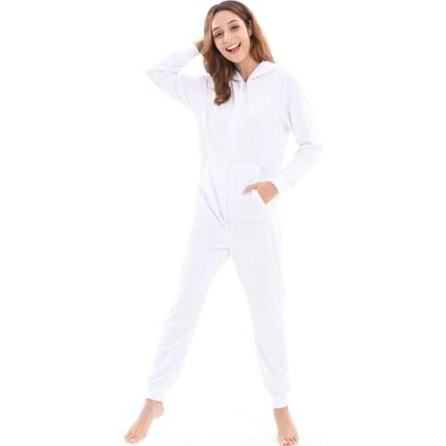 Sexy Jumpsuit Women Autumn Winter Hooded Long Loose Sweatshirt Sleepwear Pajamas Kigurumi For Women Adults