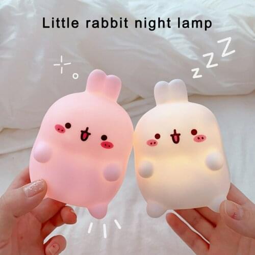 Hot Cartoon Rabbit Night Light Creative Night Light Livingroom Rabbit Decoration Bedroom Bedside Lamp Night Light