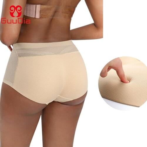 GUUDIA Womens Padded Seamless Butt Hip Enhancer Panties Boy Shorts Slimming Push Up Butt Lifter Strap Waist Cincher Panties