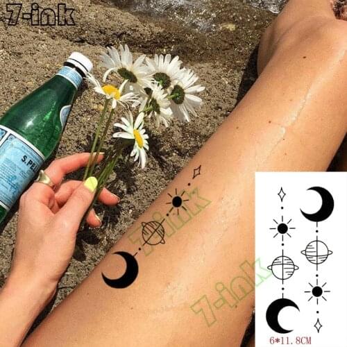 Temporary Tattoos Sticker Sun moon star snake gun girl Arm Body Art Waterproof tatto Flash tattoo Fake Tatoo for man woman kids