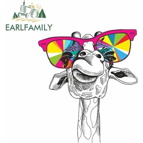 EARLFAMILY 13cm x 11.3cm for Funny Giraffe Funny Car Stickers Vinyl Graphics JDM RV VAN Fine Decal Car Accessories Logo