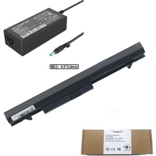 14.8V 4400mAh H6L28AA HSTNN-W01C RA04 HSTNN-IB4L Laptop Battery + 19.5V 2.31A Power Charger for HP E5H00PA ProBook 430 G1 430 G2