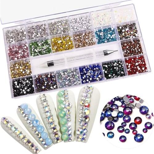 1 Box Creative Nail Rhinestones Multi-Shape DIY Design Exquisite Acrylic Fashion Nail Art Decorations for Nail Design