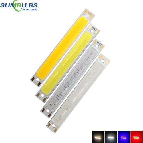 10pcs 60*8mm Battery Powered 3.7V COB LED Light Source Strip Lamp DC3-4V Warm Cool White Blue Red Color Bulb for DIY Lighting
