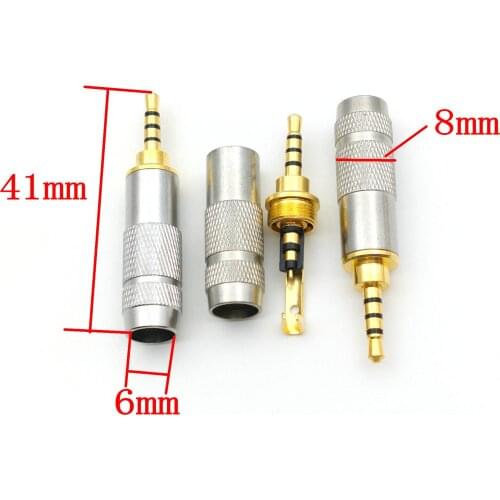 200pcs 2.5mm 4 Pole Repair Headphone Jack Plug Cable Audio Solder connectors New