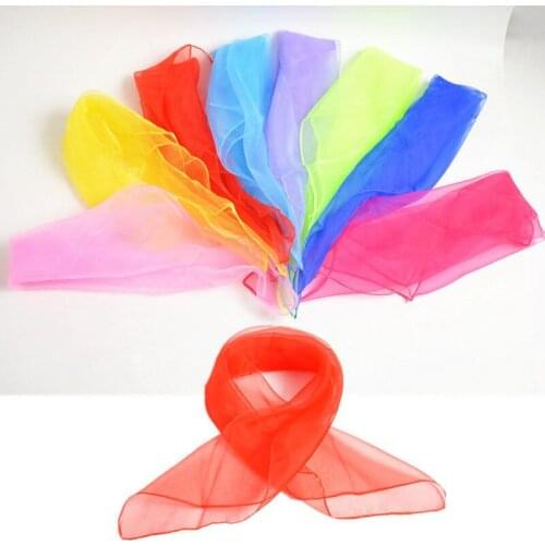 4pcs Colors Gymnastics Scarves Ribbons Dancing Towels Candy Colored Gym Towel Dance Gauze Square Scarf for Outdoor Game Toys