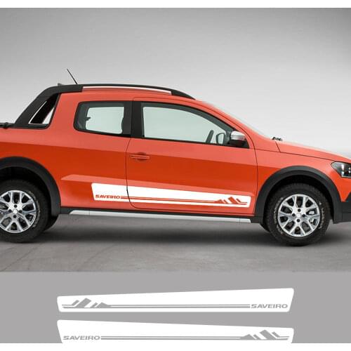 Car Stickers For VW Volkswagen Saveiro Pickup Door Side Skirt Stripes Decals Truck Graphics Vinyl Decor Cover Auto Accessories