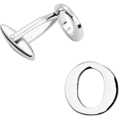 Free delivery, high quality copper material cuff links, brand new fashionable silvery O letter cuff links, mens wedding gifts