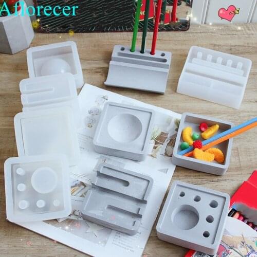 Concrete Silicone mold DIY business card pen storage box mold Mobile phone bracket mold gypsum molds for Epoxy resin storage box