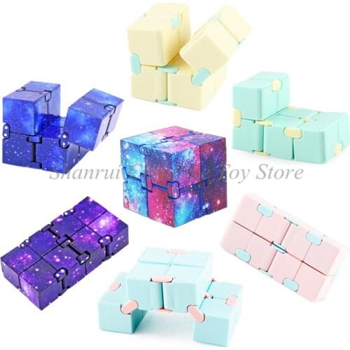 Fidget Toys Fingertips Decompression Puzzle Cube Square Anti Stress Magic Infinity Cube Sensory Toys Children Adults Maze Game