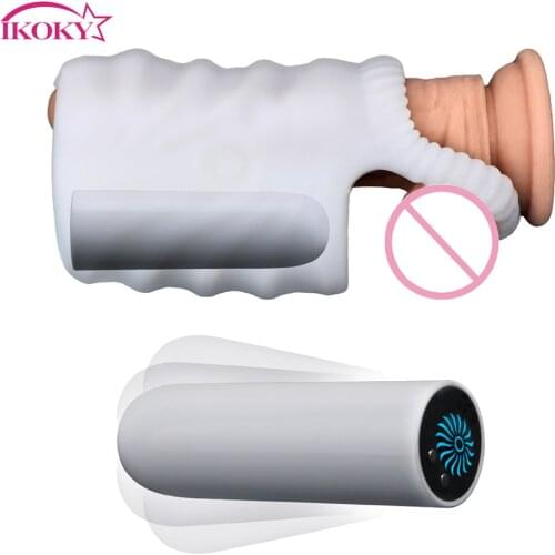 IKOKY Male Masturbator Penis Exerciser Vibrator Penis Stimulate Massager Vibrating Penis Trainer Delay Lasting Stamina Trainer