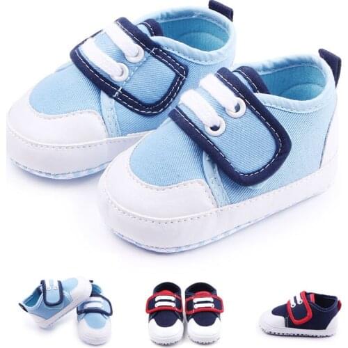 Newborn Baby Boys Shoes Pre-Walker Soft Sole Pram Shoes Baby Shoes Spring/Autumn Canvas Sneakers Bebes Trainers Casual Shoes
