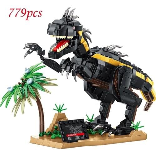 MOC Jurassic Dinosaur Animal World Park Kits Tyrannosaurus Building Blocks Model Bricks Raptor Educational Toys For Boy Gifts