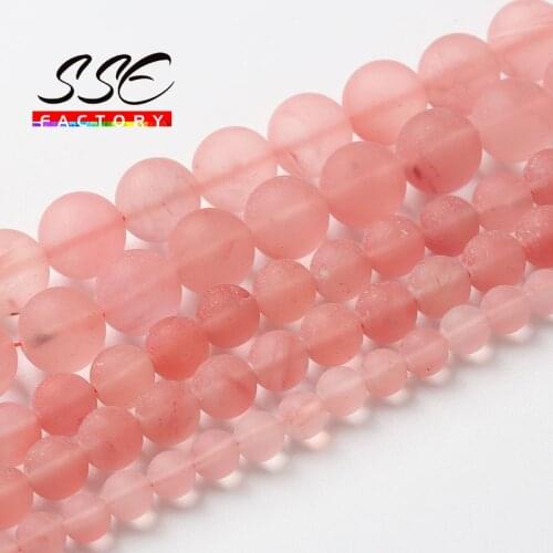 Matte Natural Red Tourmaline Crystal Beads Round Loose Beads For Jewelry Making Diy Bracelets Necklace Accessories 4 6 8 10 12mm