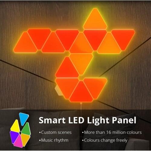 9-Pack Light Panels Music DIY Smarter Kits Triangle Modular Remote Control Lamp Lights Gaming Room Decor for Gaming Room Party
