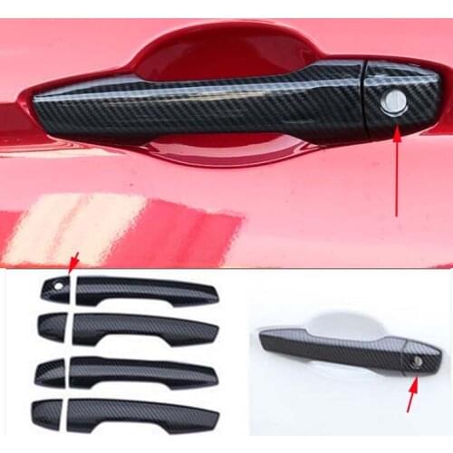 Carbon Fiber Style Door Handle Cover Trim for 2017-2021 Mitsubishi Eclipse Cross ABS 8PCS
