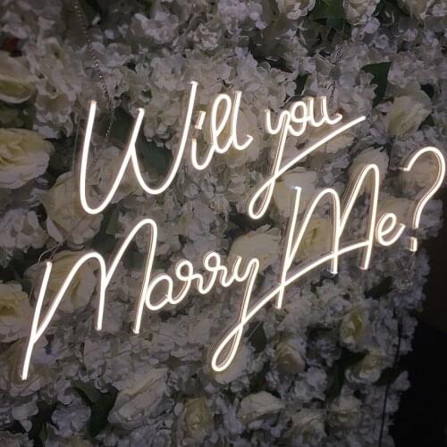 Will You Marry Me Neon Sign Light Wedding Proposal Backdrop Personalized Party Valentines Day Decoration Wall Reception Decor