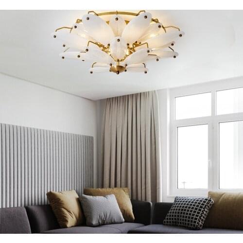 2020 New Light Luxury Modern Lamps French Style Living Room Ceiling Lamp Retro Art Glass Lamp