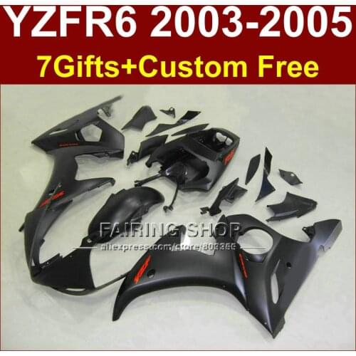 NEW Motorcycle fairing set for YAMAHA YZFR6 2003 2004 2005 matte black fairings kit YZF R6 03 04 05 YZF1000 ABS bodyworks 6EGV