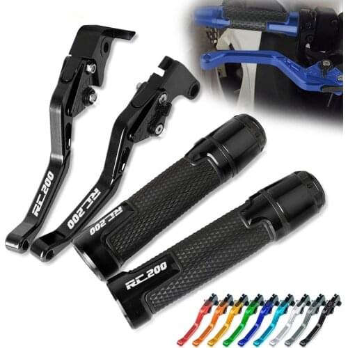 RC200 Adjustable Brake Handle Clutch Levers Motorcycle Thruster Grip Handle Bar Cap End Plugs For RC200 2014 2015 2016 2017