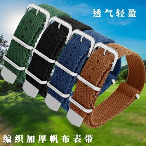 Thickened NATO canvas belt suitable for CITIZEN Seiko Rolex outdoor sports watch belt 20mm 22mm