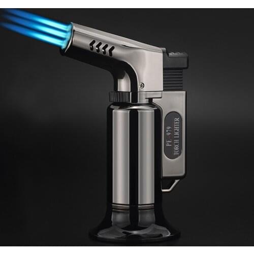 Windproof Jet Torch Lighter Turbo Gas Three Nozzles BBQ Spray Gun Refillable Gas Butane Cigar Cigarettes Pipe Lighter outdoor