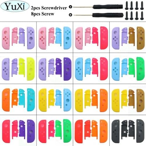 YuXi Replacement Housing Hard Shell Skin Case for Nintend Switch NS Joy-Con Controller Green Front Cover Pink Blue Yellow