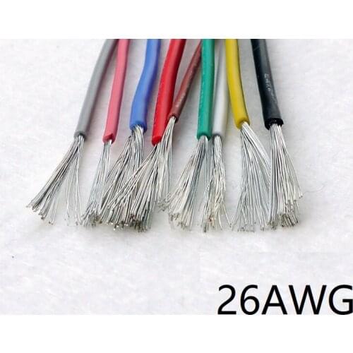 1M UL3239 Flexible Silicone Wire 26AWG Insulated Tinned Copper Electrical Cable Silica Gel Soft Heatproof DIY Core Test Line 3KV