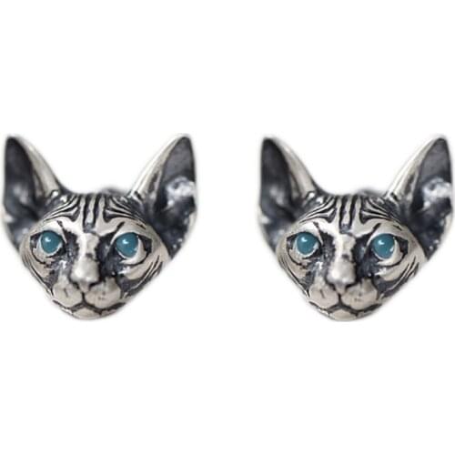 1 Pair Vintage Sphink Cats Stud Earrings Hypoallergenic Punk Cats Earrings Gifts