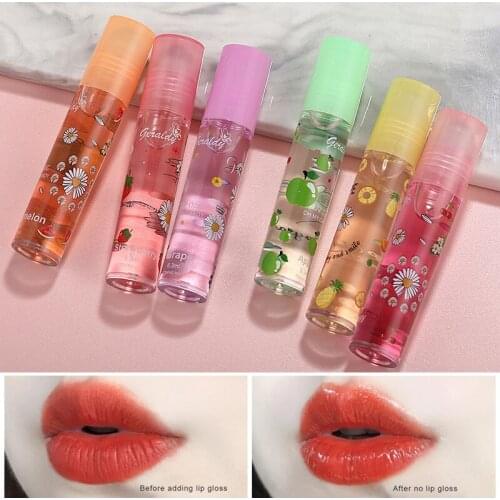 1pc Crystal Shimmer Lip Gloss Transparent Shiny Roller Ball Lip Glaze Moisturizing Liquid Lip Oil Make Up Tool Lip Gloss Makeup