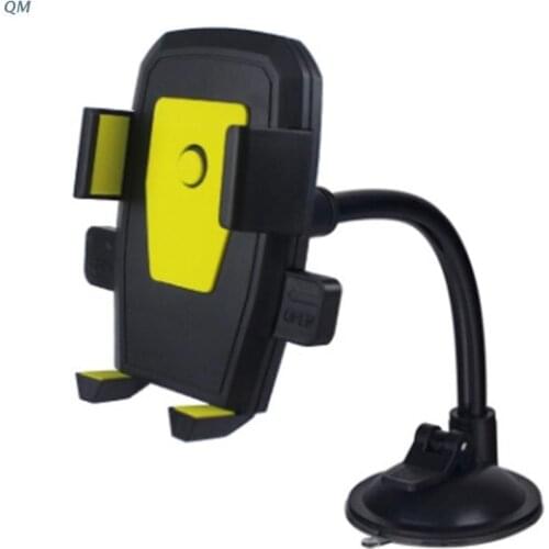 13MF Car Smart Phone Holder Long Arm Windshield Mount Bracket Hose Automatic Lock Car Navigation Stand with Suction Cup Support