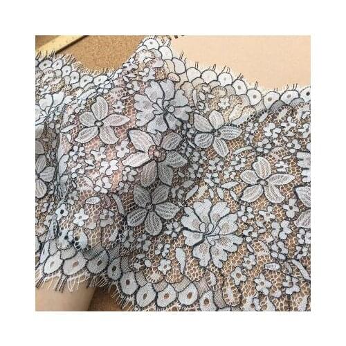 2018 latest African Swiss lace fabric from white color hollow out lace material