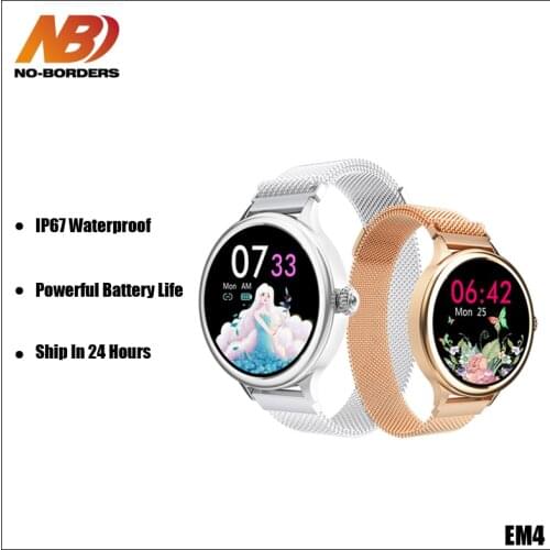 2020 EM4 smart watch women 1.1inch full touch screen Multi watch face Sport Remote Camera Call message reminder smartwatch