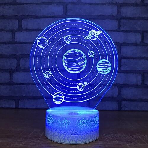 Solar System 3d Lamp 7 Color Change Usb RC Touch Planet Night Light for Kids Gift Home Living Room Bedroom Decorations