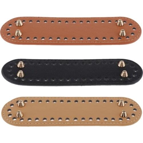 3x PU Leather Crochet Bags Bottom Shaper Mat Cushion Pet Bag Pad Bottom Base