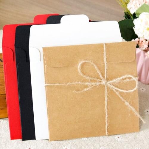 5pcs 12.5x12.5cm Kraft CD Paper Case BagCD Sleeves Discs DVD Packaging Bag Box Kraft Case Cover Envelope Wedding Party Gift Bag