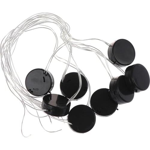8Pcs Black Wire Lead 2x3V CR2032 Coin Cell Button Battery Holder Case