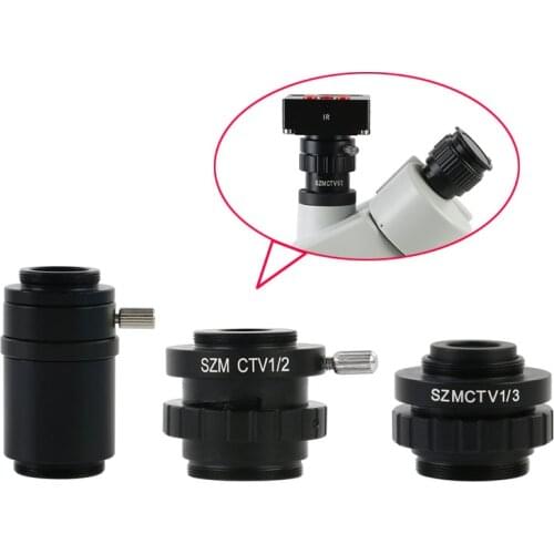 Microscope Camera Adapter SZMCTV 1/2 1/3 0.5X 1X C-mount Adapter Lens For Simul Focal Trinocular Stereo Microscope