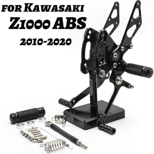 For Kawasaki Z1000 ABS 2010-2020 CNC Aluminum Motorcycle Adjustable Foot Pegs Rest Set Footpegs Pedals Rearset Footrest