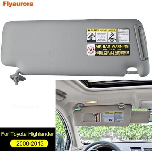 Car Inner Sunvisor Sunshield Sun Visor Shield Shade Board With Mirror Light For Toyota Highlander 2008 2009 2010 2011 2012 2013