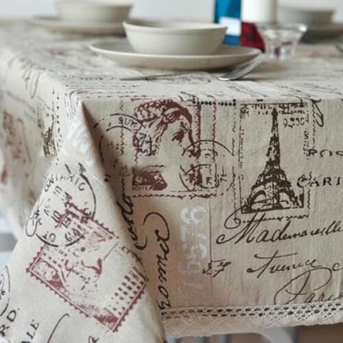 Tower Decorative Tablecloth Table Linen Cotton Linen Lace Tablecloth Rectangular Tablecloth Obrus Mantel Mesa Dining Table Cover