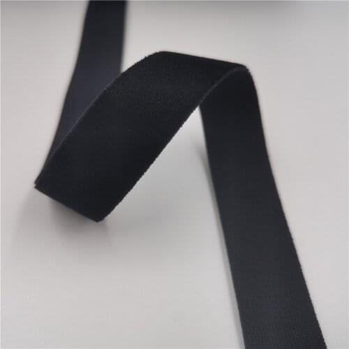 5yard/lot 5/8" 15mm width black stretch elastic velvet ribbon single face velour webbing headband Hair band accessories