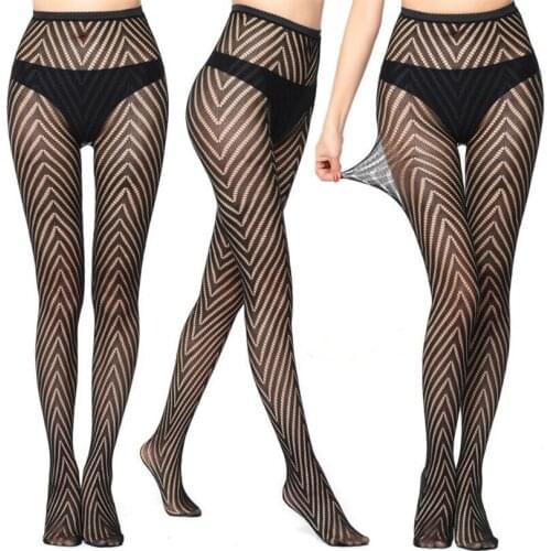 CHSDCSI Women Tights Sexy Stockings Fishnet Pantyhose Hollow Out Transparent Jacquard Balck Tight