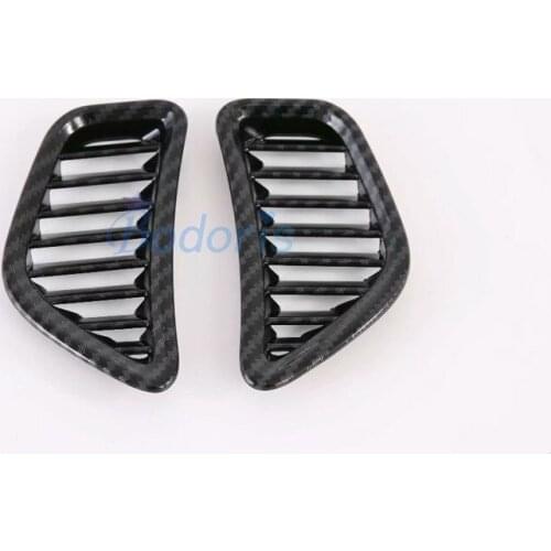 Carbon Fiber Color Interior Dashboard Side Vent Cover AC Outlet Trim Strips Sticker For Toyota Prius 2019 2020 Accessories