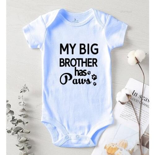 Kids Outfit Boys Summer Clothes Dog Printing Big Brother One Piece Jumpsuit New Born Baby Items Girl Infant Winter Rompers