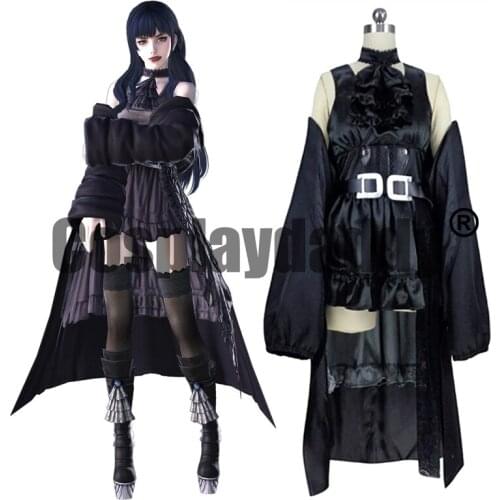 Final Fantasy XIV Shadowbringers Edens Gate Descent Voidwalker Oracle of Darkness Gaia Gothic Lolita Dress Cosplay Costume S002