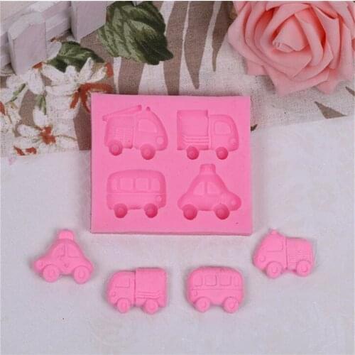 Car Shape Silicone Mold Fondant Chocolate Baking Cartoon Biscuit Molds Cake Candy Mould Cake Decorating Tools