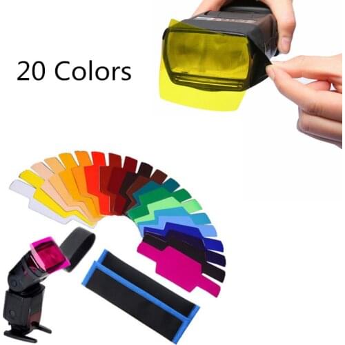 20colors/pack Flash Speedlite Color Gels Filters Cards For Canon For Nikon Camera Photographic Gels Filter Flash Speedlight